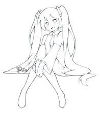 Miku Lineart